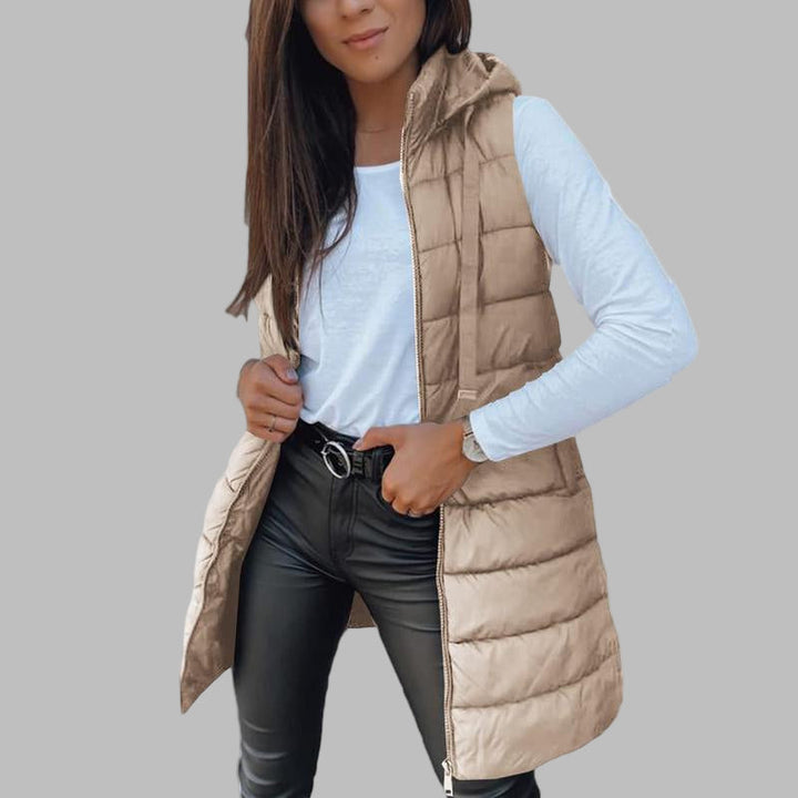 Rain™ - Casual Sleeveless Hood Long Puffer Vest