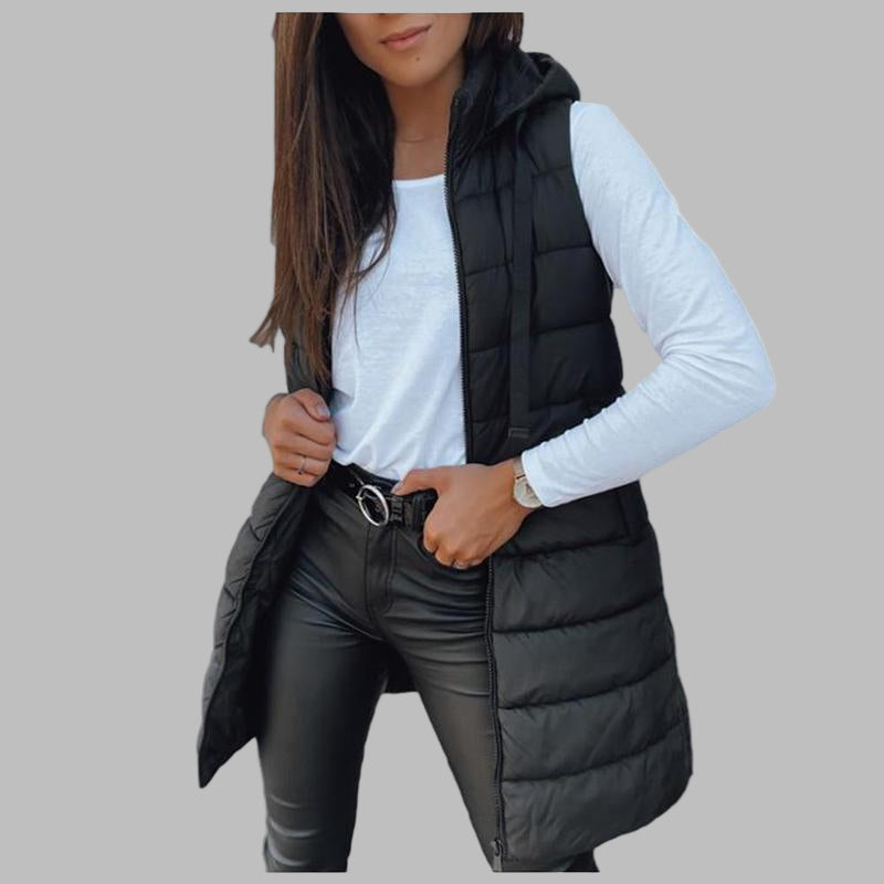 Rain™ - Casual Sleeveless Hood Long Puffer Vest
