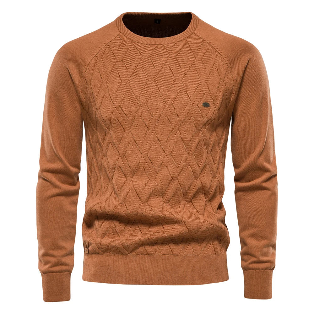 Ewan | Men's Sweater With Checkered Design