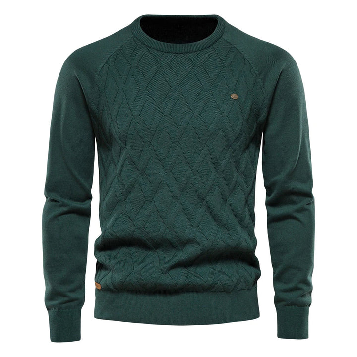 Ewan | Men's Sweater With Checkered Design