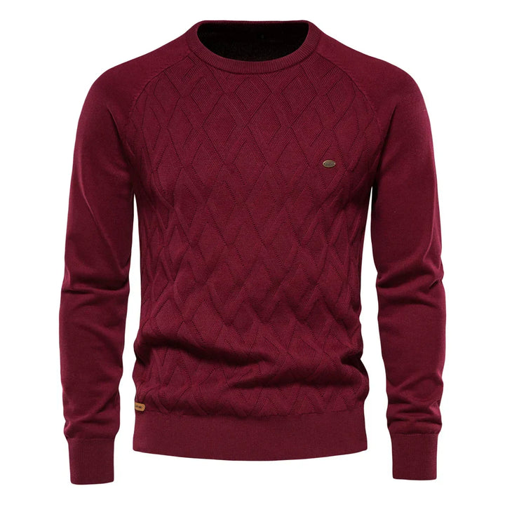 Ewan | Men's Sweater With Checkered Design