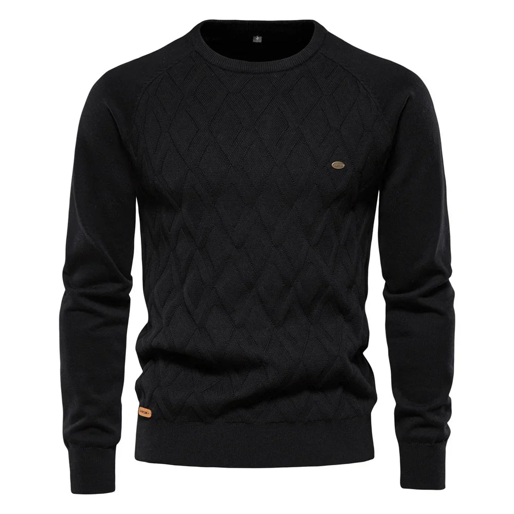 Ewan | Men's Sweater With Checkered Design