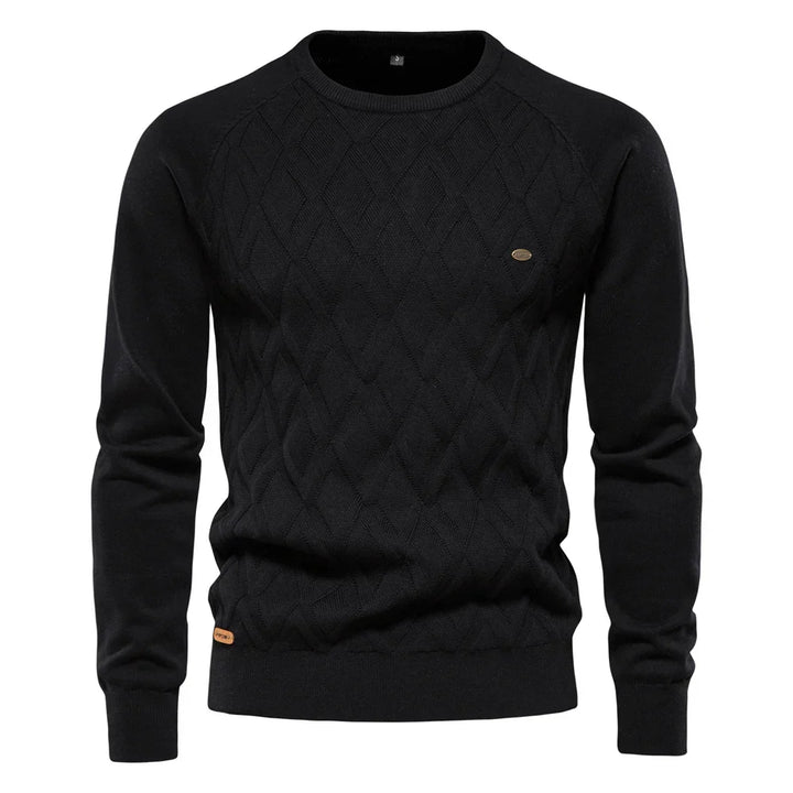 Ewan | Men's Sweater With Checkered Design