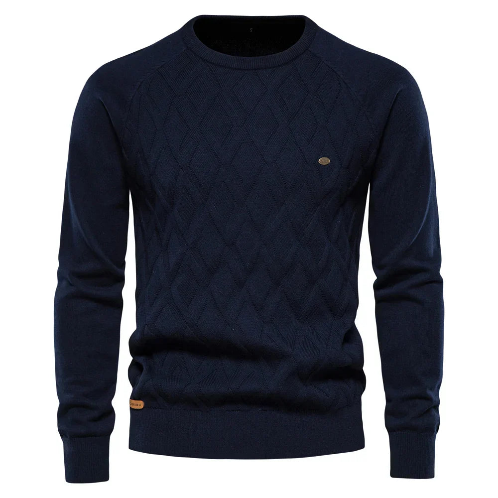 Ewan | Men's Sweater With Checkered Design