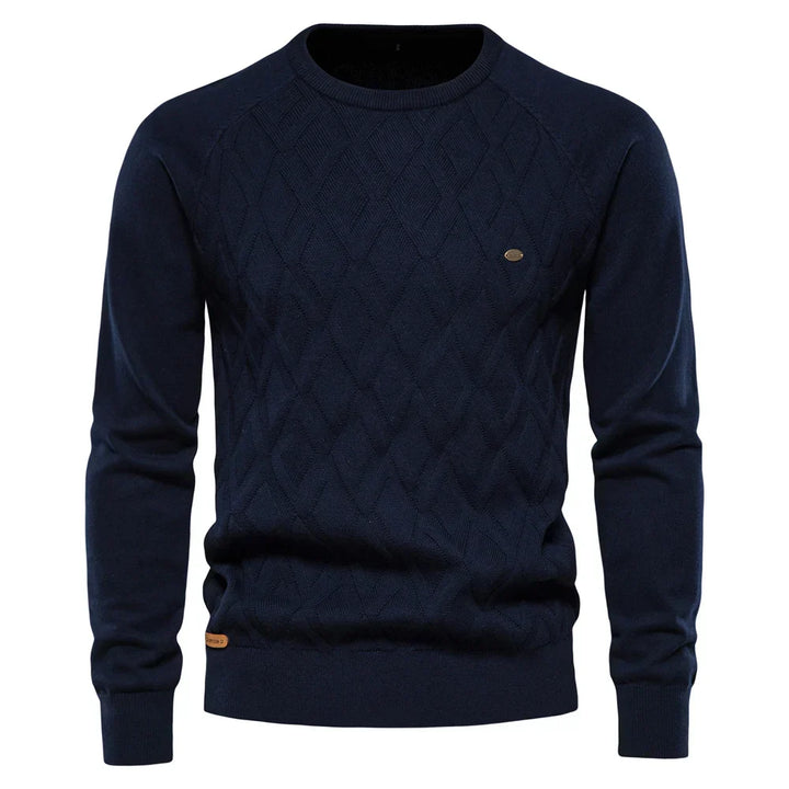 Ewan | Men's Sweater With Checkered Design
