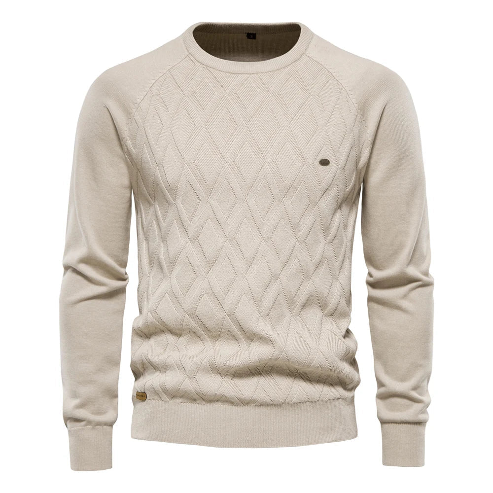 Ewan | Men's Sweater With Checkered Design