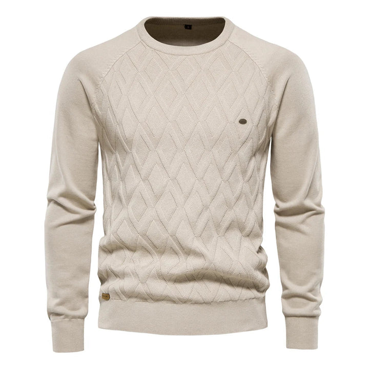 Ewan | Men's Sweater With Checkered Design