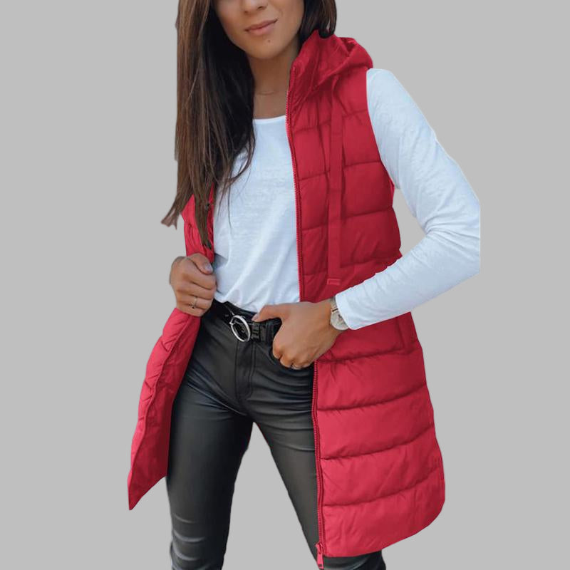 Rain™ - Casual Sleeveless Hood Long Puffer Vest