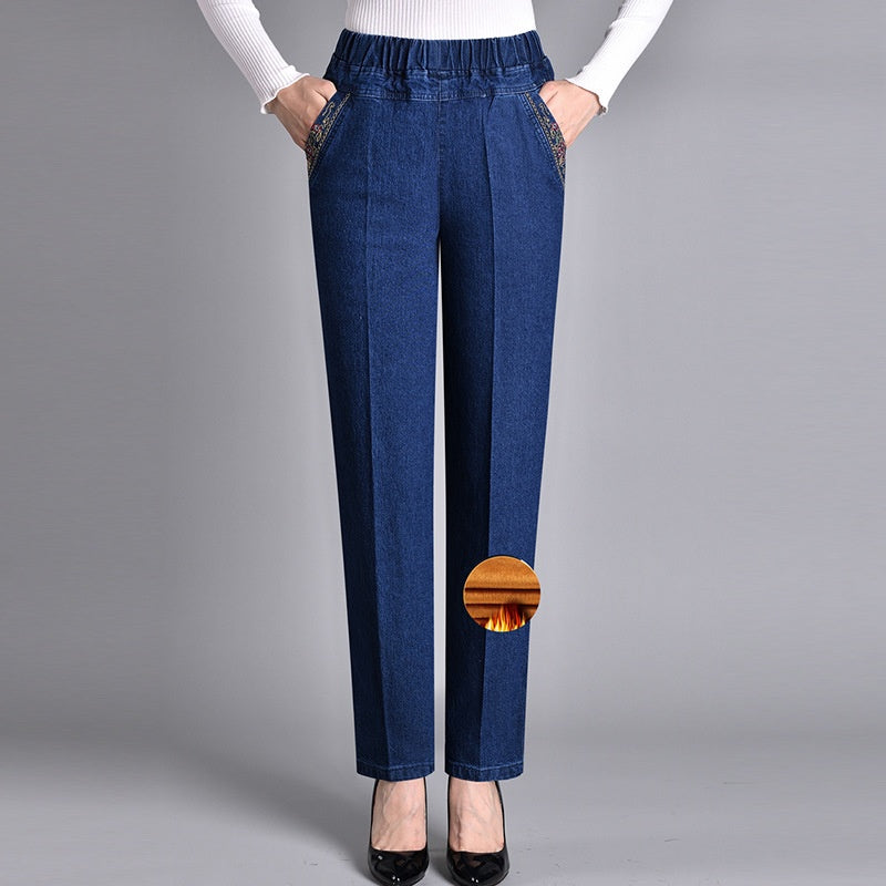 Grace | Women's jeans with side pockets and elasticated waist