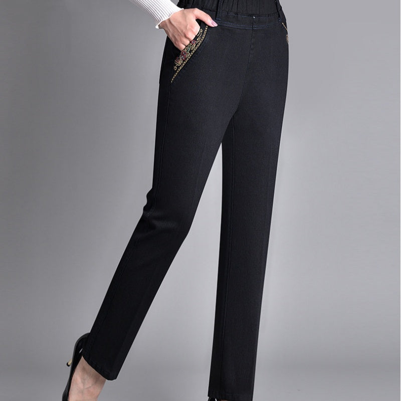 Grace | Women's jeans with side pockets and elasticated waist